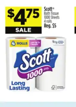 Dollar General Scott Bath Tissue 1000 Sheets offer