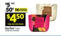 Dollar General Koze Place TM 3-Wick Candle offer