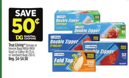 Dollar General True Living TM Storage or Freezer Bags MEGA PACK offer