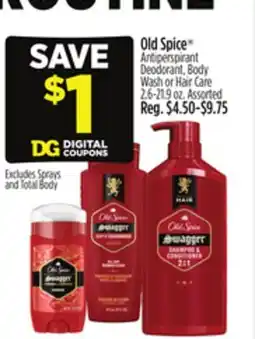Dollar General Old Spice Antiperspirant Deodorant, Body Wash or Hair Care offer