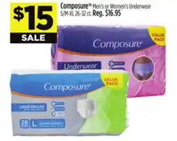 Dollar General Composure TM Men's or Women's Underwear offer