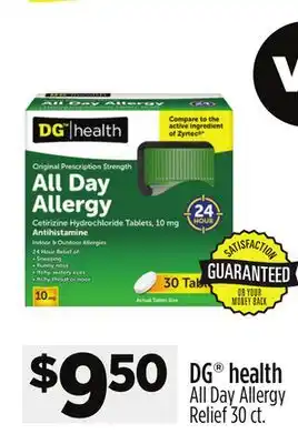 Dollar General DG health All Day Allergy Relief offer