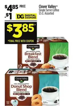 Dollar General Clover Valley Single Serve Coffee offer