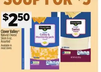 Dollar General Clover Valley Natural Cheese Slices offer