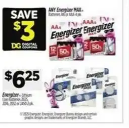 Dollar General ANY Energizer MAX offer