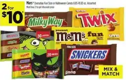Dollar General Mars everyday fun size or halloween candy offer