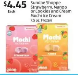Aldi Sundae Shoppe strawberry, mango or cookies and cream mochi ice cream offer