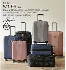 JC Penney Skyway Chesapeake 3.0 20 Hardside Luggage offer