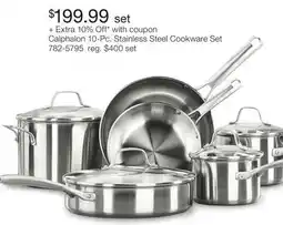 JC Penney Calphalon 10-Pc. Stainless Steel Cookware Set offer