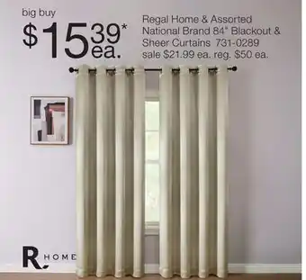 JC Penney Regal Home & Assorted National Brand 84 Blackout & Sheer Curtains offer