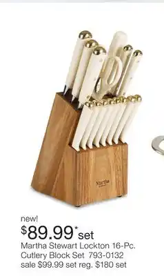 JC Penney Martha Stewart Lockton 16-Pc. Cutlery Block Set offer