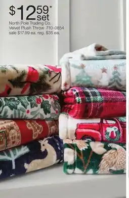 JC Penney North Pole Trading Co. Velvet Plush Throw offer