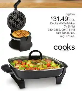 JC Penney Cooks Waffle Maker Or Skillet offer
