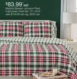 JC Penney Martha Stewart Johnson Plaid Full/Queen Quilt Set offer