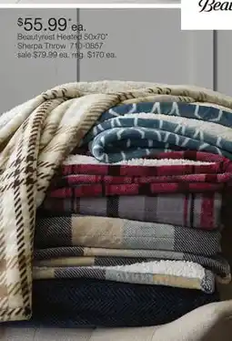 JC Penney Beautyrest Heated 50x70 Sherpa Throw offer