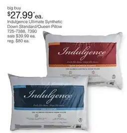 JC Penney Indulgence Ultimate Synthetic Down Standard/Queen Pillow offer