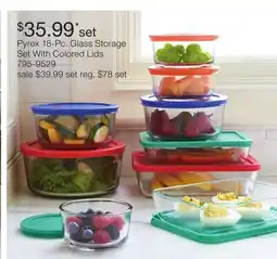 JC Penney Pyrex 18-Pc. Glass Storage Set With Colored Lids offer