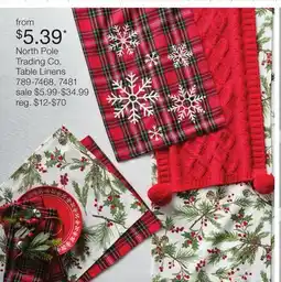 JC Penney North Pole Trading Co. Table Linens offer
