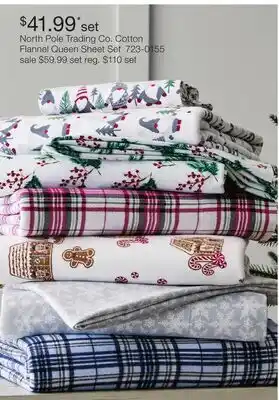 JC Penney North Pole Trading Co. Cotton Flannel Queen Sheet Set offer