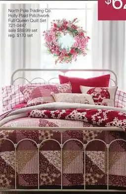 JC Penney North Pole Trading Co. Holly Plaid Patchwork Full/Queen Quilt Set offer