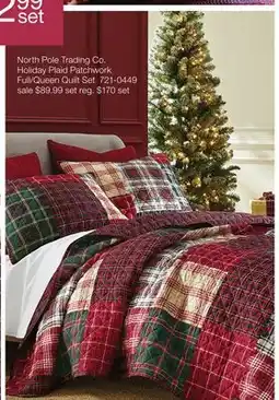 JC Penney North Pole Trading Co. Holiday Plaid Patchwork Full/Queen Quilt Set offer
