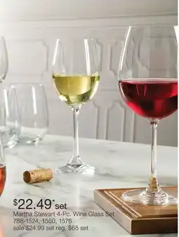 JC Penney Martha Stewart 4-Pc. Wine Glass Set offer