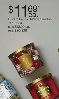 JC Penney Distant Lands 3-Wick Candles offer