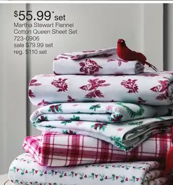 JC Penney Martha Stewart Flannel Cotton Queen Sheet Set offer