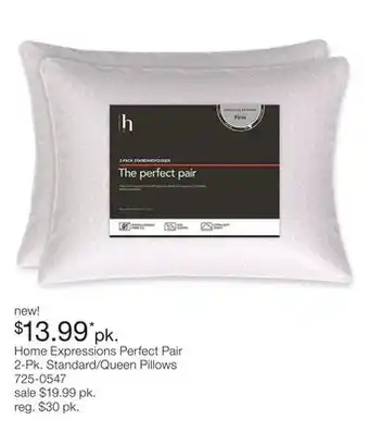 JC Penney Home Expressions Perfect Pair 2-Pk. Standard/Queen Pillows offer