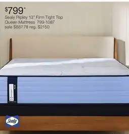 JC Penney Sealy Ripley 13 Firm Tight Top Queen Mattress offer