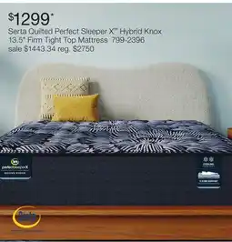 JC Penney Serta Quilted Perfect Sleeper X Hybrid Knox 13.5 Firm Tight Top Mattress offer