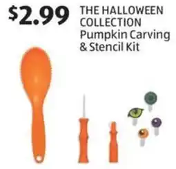 Aldi The halloween collection pumpkin carving & stencil kit offer