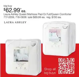 JC Penney Laura Ashley Queen Mattress Pad Or Full/Queen Comforter offer