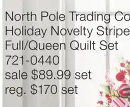 JC Penney North Pole Trading Co. Holiday Novelty Stripe Full/Queen Quilt Set offer
