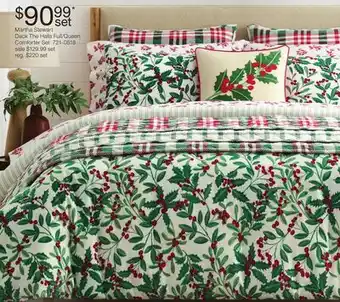 JC Penney Martha Stewart Deck The Halls Full/Queen Comforter Set offer