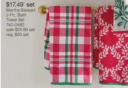 JC Penney Martha Stewart 2-Pc. Bath Towel Set offer