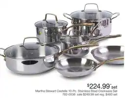 JC Penney Martha Stewart Castelle 10-Pc. Stainless Steel Cookware Set offer