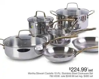 JC Penney Martha Stewart Castelle 10-Pc. Stainless Steel Cookware Set offer