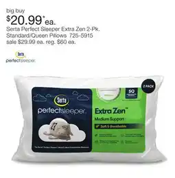 JC Penney Serta Perfect Sleeper Extra Zen 2-Pk. Standard/Queen Pillows offer