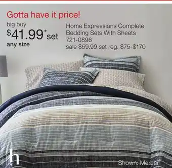 JC Penney Home Expressions Complete Bedding Sets With Sheets offer