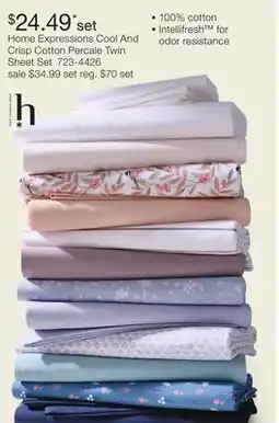 JC Penney Home Expressions Cool And Crisp Cotton Percale Twin Sheet Set offer