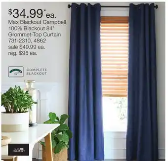 JC Penney Max Blackout Campbell 100% Blackout 84 Grommet-Top Curtain offer