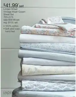 JC Penney Linden Street Vintage Wash Queen Sheet Set offer