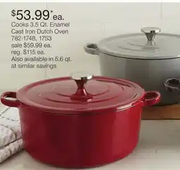 JC Penney Cooks 3.5 Qt. Enamel Cast Iron Dutch Oven offer