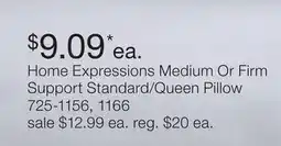 JC Penney Home Expressions Medium Or Firm Support Standard/Queen Pillow offer