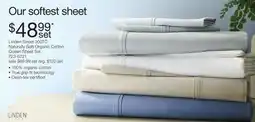JC Penney Linden Street 300TC Naturally Soft Organic Cotton Queen Sheet Set offer