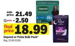 Meijer Depend or Poise Bulk Pack offer