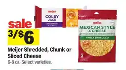 Meijer Meijer Shredded, Chunk or Sliced Cheese offer