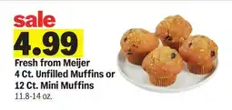 Meijer Meijer 4 Ct. Unfilled Muffins or 12 Ct. Mini Muffins offer