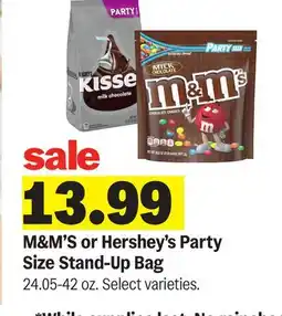 Meijer M & M' S or Hershey's Party Size Stand-Up Bag offer